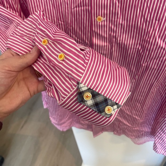 Robert Graham Pink Stripe Long Sleeve Button Down Shirt - Size 2XL - Picture 5 of 8